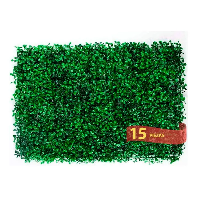 Muro Verde Follaje Artificial Sintético 15 Pzs